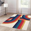 Modern Area Rug, Washable Abstract Accent Carpet with Non-Slip Backing, Soft Low Pile Throw Rug for Living Room Bedroom Office - 3 of 4