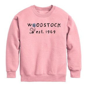Boys' - Peanuts - Woodstock 1969 Graphic Long Sleeve Fleece Sweatshirt - 1 of 4