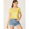 INSPIRE CHIC Women's Crew Neck Short Sleeve Floral T-Shirt - 3 of 4