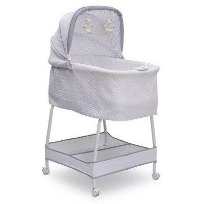 Simmons Kids' Elite Hands-Free Auto-Glide Bedside Bassinet Portable Crib Features Silent Smooth Gliding Motion That Soothes Baby - Basketweave