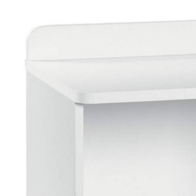 Bright White Laminate Wood Dual-Cube Storage Bench for Kids