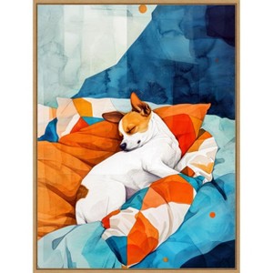 Amanti Art Dogs Life Nap by Justyna Jaszke Framed Canvas Wall Art - 1 of 4