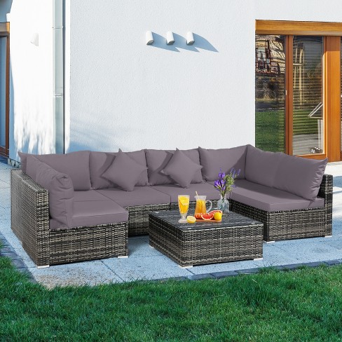 Grey corner patio set hot sale