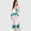 Anna-Kaci Lounge Women's Floral Satin Pajama Set with Button-Up Long Sleeve Top and Matching Pants - 4 of 4