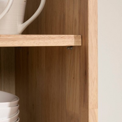 Scandinavian Natural Wood Buffet with Wine Glass & Bottle Storage