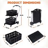 Folding Shopping Cart with Wheels, 2 Baskets Multi Use Functional Collapsible Carts with Storage Gate, Mobile Folding Trolley - 3 of 4