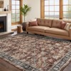 Machine Washable Vintage Floral Printed Area Rug Non Slip Traditional Distressed Floor Cover Soft Low Pile Indoor Mat for Kitchen Laundry Bedroom - 2 of 4