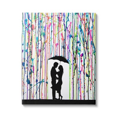 Stupell Industries Modern Romantic Rainfall Silhouette Canvas Wall Art