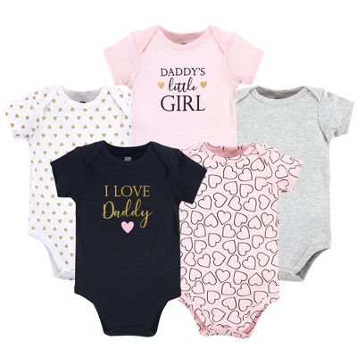 Hudson Baby Infant Girl Cotton Bodysuits, Girl Daddy 5pk : Target