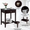 Tangkula 2PCS Nightstand Sofa Side End Table Bedroom Living Room w/ Shelf Drawer Brown - 4 of 4