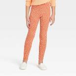 Girls' Polka Dot Leggings - Cat & Jack™ Dark Orange