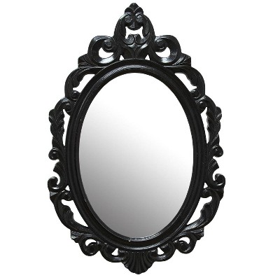 15.25" x 23.25" Baroque Mirror Black - Stratton Home Décor