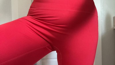 Women's High-waist Mesh Fitness Leggings Red Small - White Mark : Target