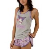 Kuromi Milkshake Women's Racer Back Tank Top & Dolphin Lounge Shorts Sleepwear Set - 2 of 3