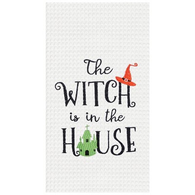 C&F Home The Witch Is In The House Witch Waffle Weave Kitchen Towel