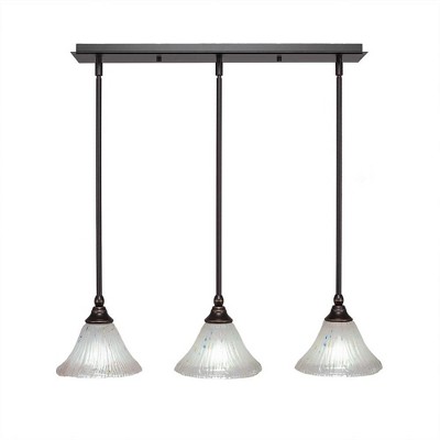 Toltec Lighting Any 3 - Light Chandelier in  Dark Granite with 7" Frosted Crystal Shade