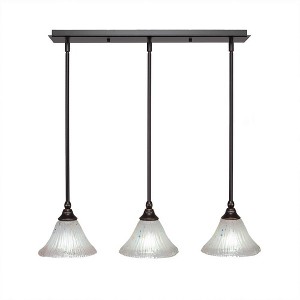 Toltec Lighting Any 3 - Light Chandelier in  Dark Granite with 7" Frosted Crystal Shade - 1 of 1