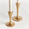 Plum & Post Noah Taper Holders, Set of 2 - Gold, Cast Aluminum Design - 2 of 4