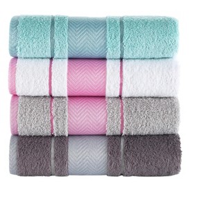 Kafthan Textile Multicolor Fishbone Cotton Face/Hand/Hair Bath Towels (Set of 4) - 1 of 2