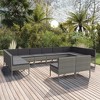 vidaXL Patio Lounge Set Outdoor Sectional Sofa Set Table Poly Rattan Gray - 2 of 4