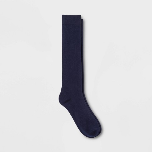 Women's Solid Knee High Socks - Navy Blue 4-10 : Target