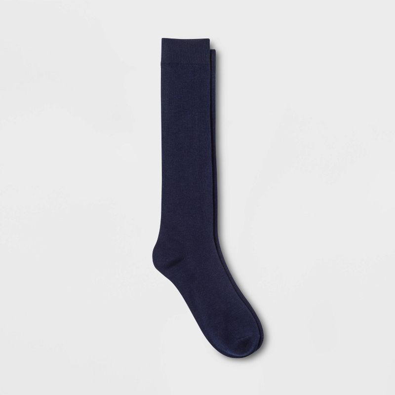 Women's Solid Knee High Socks - Xhilaration™ Navy Blue 4-10 : Target
