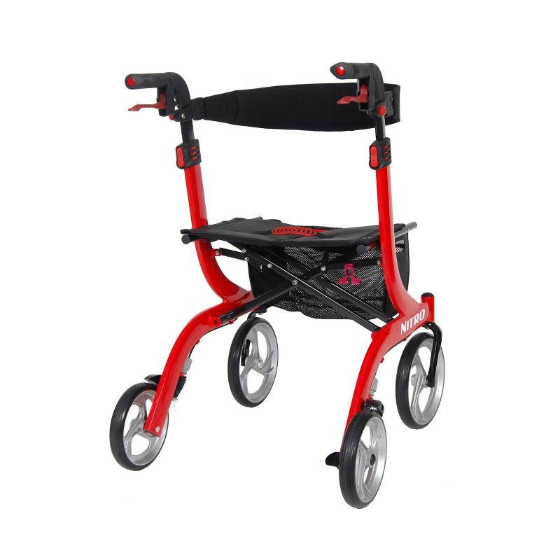 Drive Medical Nitro Euro Style Walker Rollator, Red, 4 of 14