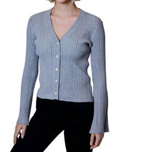Women's Lurex Front Cardi Heather Stone Combo - DESIGN HISTORY - 1 of 3