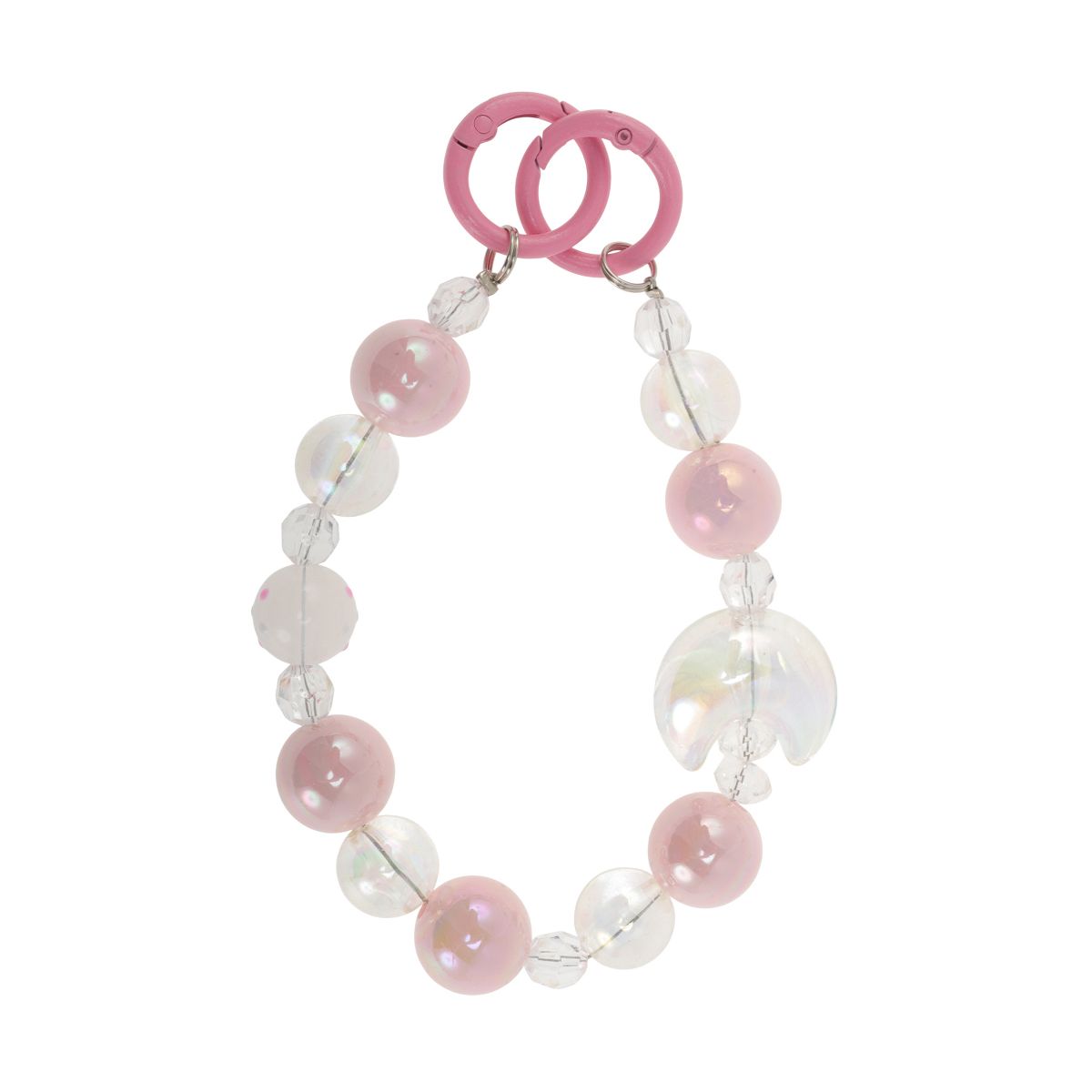 Unique Bargains Moon Phone Charm Light Pink Clear 1 Pc