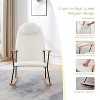 Adjustable Headrest Pillow Rocking Chair, Teddy Fabric Upholstered Glider Rocker with High Backrest - 2 of 4