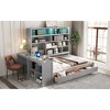 Full Size Wooden Daybed with Three Drawers, Desk and Shelves - 4 of 4