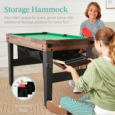 Walnut 13-in-1 Combo Game Table with Foosball, Ping Pong, and Basketball