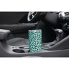 Elanze Designs 20 oz Stainless Steel On the Go Insulated Travel Tumbler With Push Top Lid, Forest Green Cheetah Leopard Print Sky Blue - 3 of 4