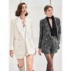 Imily Bela Women Tweed Blazer Shorts Set Double Breasted Business Suit - 4 of 4
