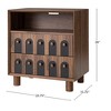 Zeus & Ruta 26" Modern Nightstand with Charging Station, 2-Drawer, Curve Mirror Design for Bedroom, Living Room - 3 of 4