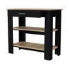 Okak 40IN Kitchen Island With Storage, Countertop Organizer with 2 Shelves and 1 Drawer, Kitchen Island for Kitchen, Dining Room, Black - 3 of 4