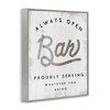 Stupell Industries Always Open BYOB Bar Sign Funny Drinking Phrase Framed Giclee Art, Gray, 16" x 20" - 2 of 4