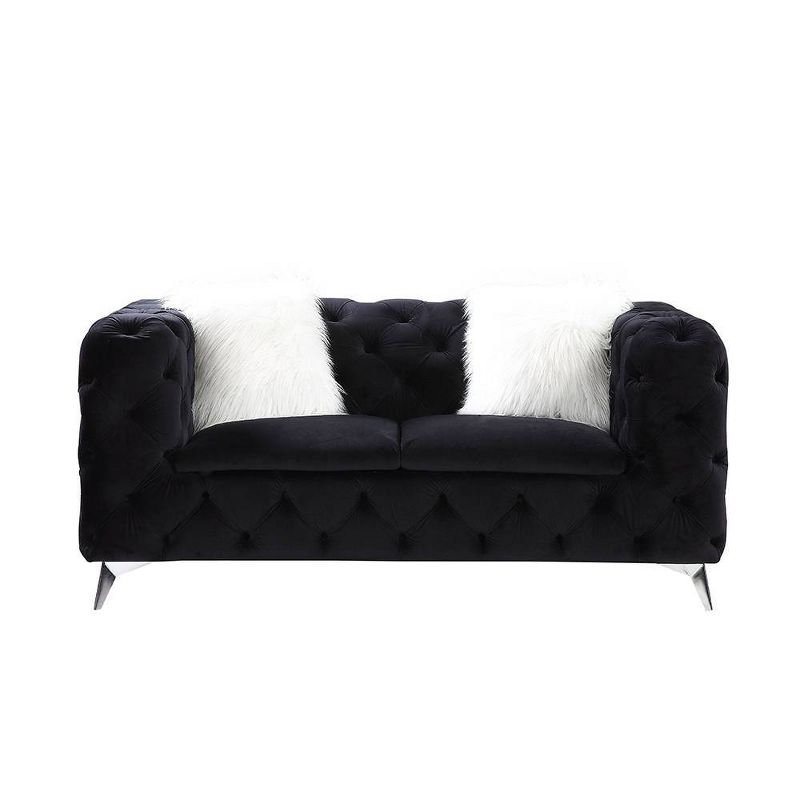 68&#34; Phifina Sofa Black Velvet - Acme Furniture, 4 of 10