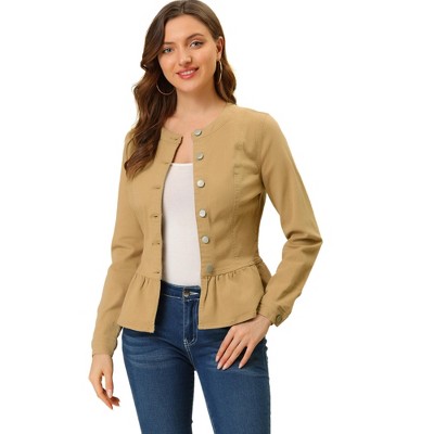 Ladies khaki clearance denim jacket