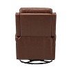 Set of 2 Basilio 28.74 Wide Tufted Wooden Upholstery Genuine Leather Swivel Rocker Recliner with Nailhead Trims| ART OF LIVING DESIGNS - 4 of 4