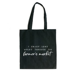 City Creek Prints I Enjoy Long Walks Canvas Tote Bag - 15x16 - Black - 1 of 2