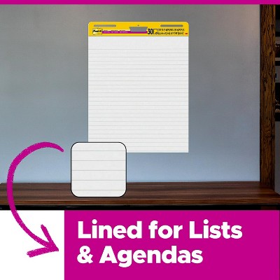 Post-it Super Sticky Wall Easel Pad 25" x 30" Lined 30 Sheets/Pad 2 Pads/Pack (561WL-VAD-2PK)