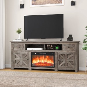 Fireplace TV Stand for TVs up to 80 Inches, Entertainment Center with Storage Drawers & Cabinets for Living Room - 1 of 4