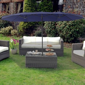 Outdoor Patio Umbrella, 15FT Double-Sided Rectangular Patio Umbrella, Oversized Outdoor Umbrella for Pool, Garden, Deck, Lawn, Market(No Base) - 1 of 4
