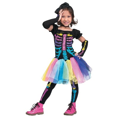 Fun World Toddler Girls' Funky Punk Skeleton Tutu Costume