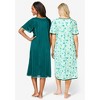 Only Necessities Plus Size 2-Pack Short Silky Gown - 3 of 4