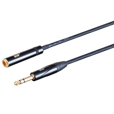 Monoprice Pro Audio Cable - 3 Feet - Black | 1/4 inch TRS Female Connector to 1/4 inch TRS Male Connector, Heavy Gauge 24AWG On Tour Extension Cables,