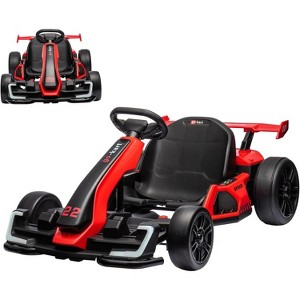 24V Electric Go Kart for Kids, with 2 * 150W Motors, Adjustable Seat, 8mph Speed, Led Lights, for Children Ages 6-15 - 1 of 4