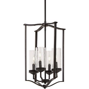 Minka Lavery Bronze Pendant Chandelier 15" Wide Modern Clear Seeded Glass 5-Light Fixture for Dining Room House Foyer Kitchen Home - 1 of 3