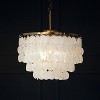 ALOADECOR Unique/Statement Coastal Natural Capiz Shell Round Tiered Chandelier - 3 of 4